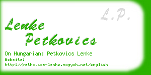 lenke petkovics business card